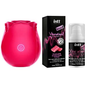 Kit - Rosa Estimuladora com Vibration Power - Vermelho, Algodão Doce